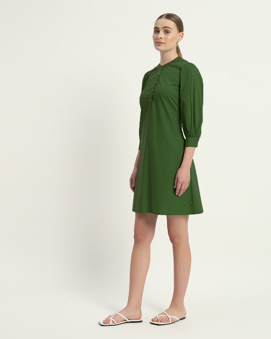 The Roslyn Emerald Cotton Dress