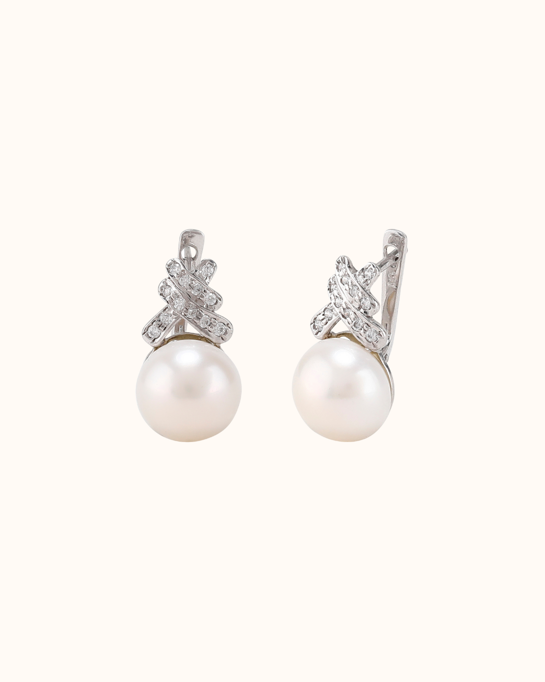 Criss Cross Pearl Earrings