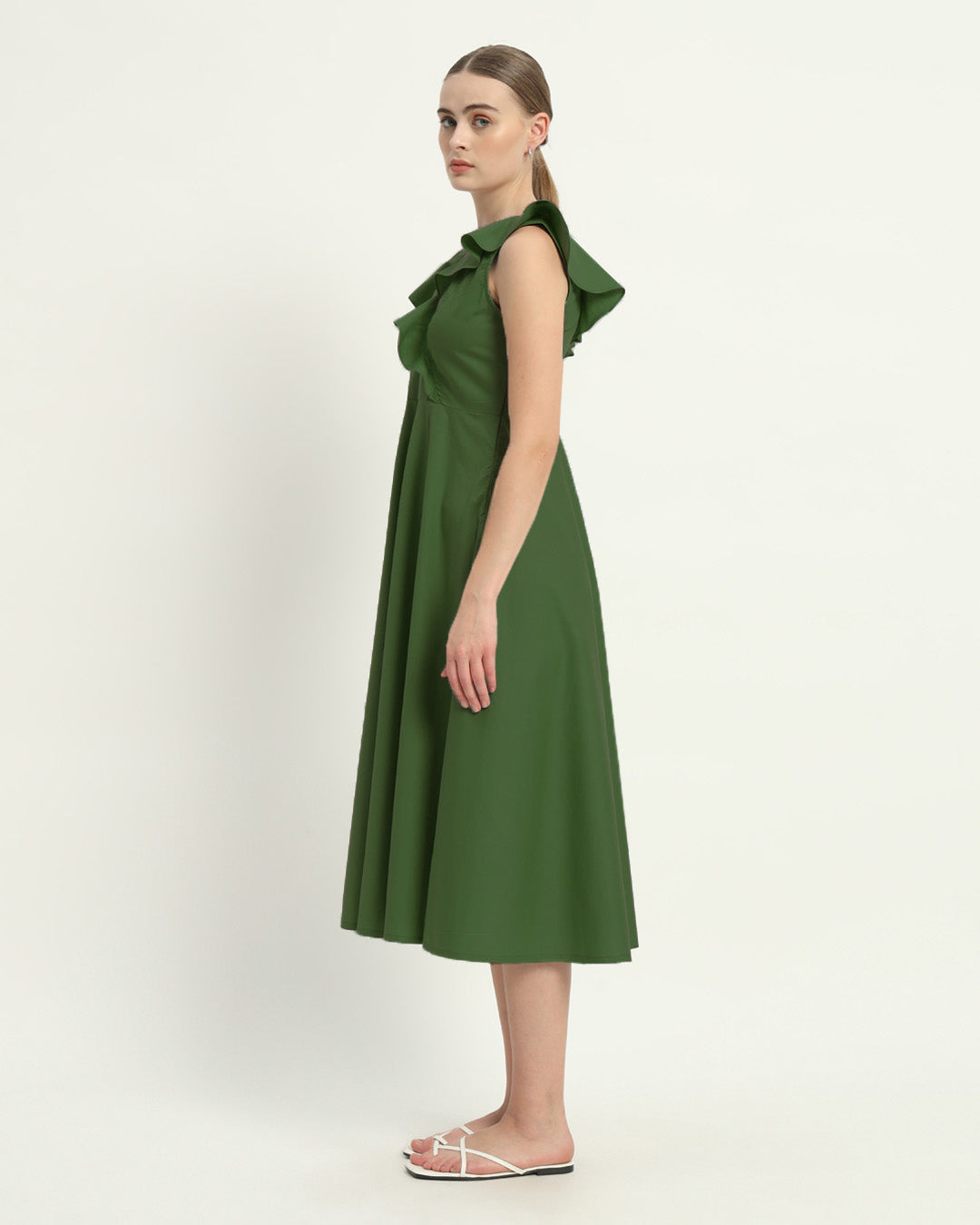 The Albany Emerald Cotton Dress