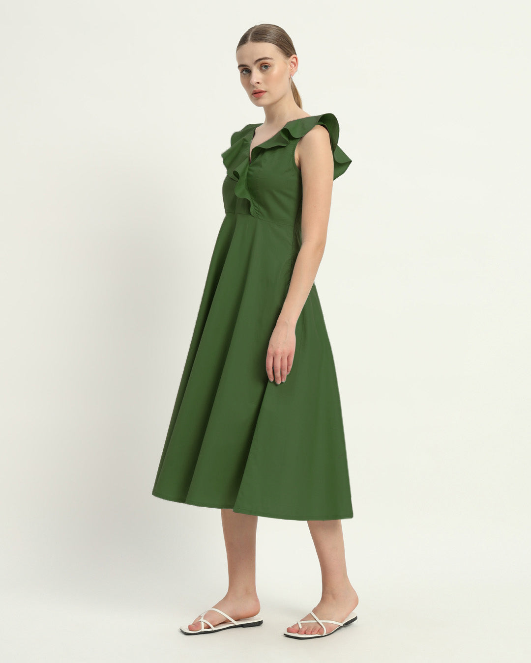 The Albany Emerald Cotton Dress