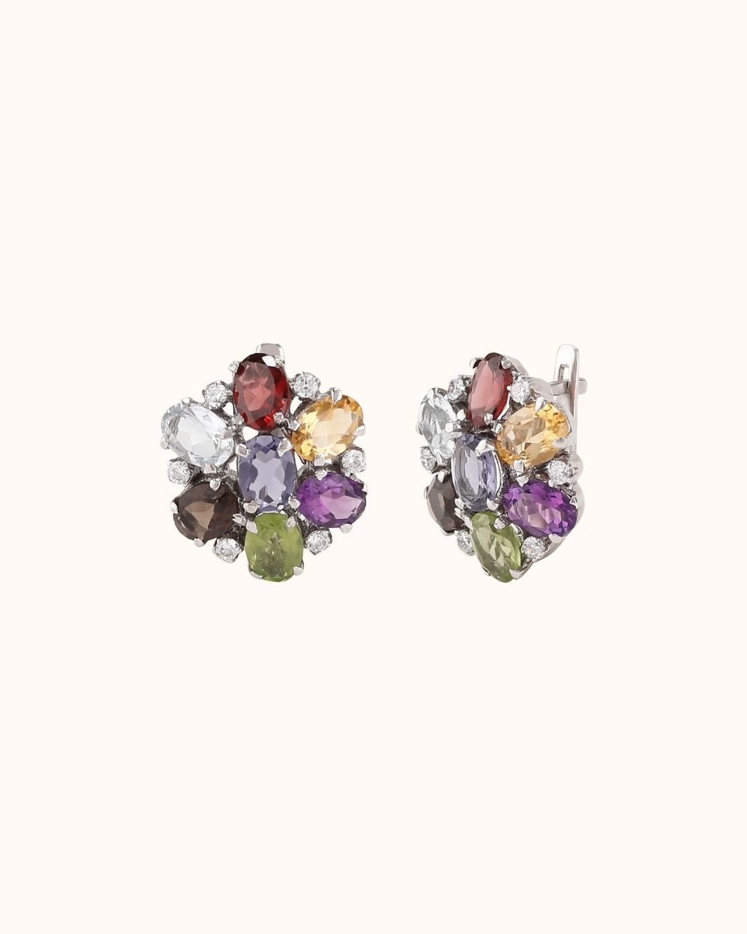 Princess Earrings in Multistone