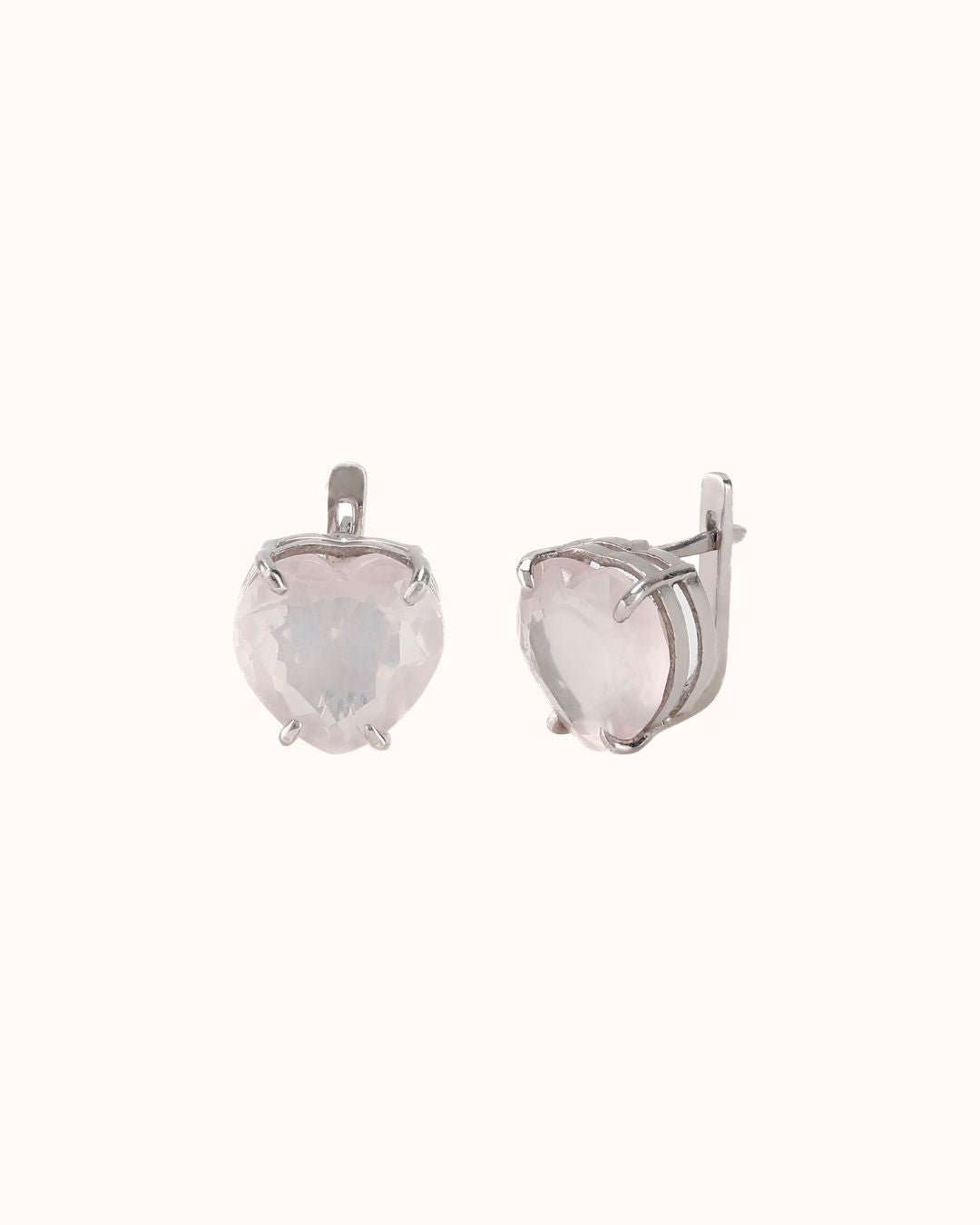 Love Knot earrings in Rose Quartz