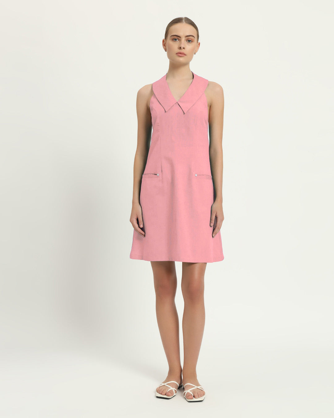 The Olfen Fondant Pink Cotton Dress