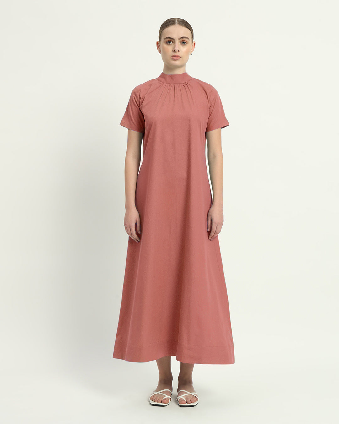 The Hermon  Ivory Pink Cotton Dress