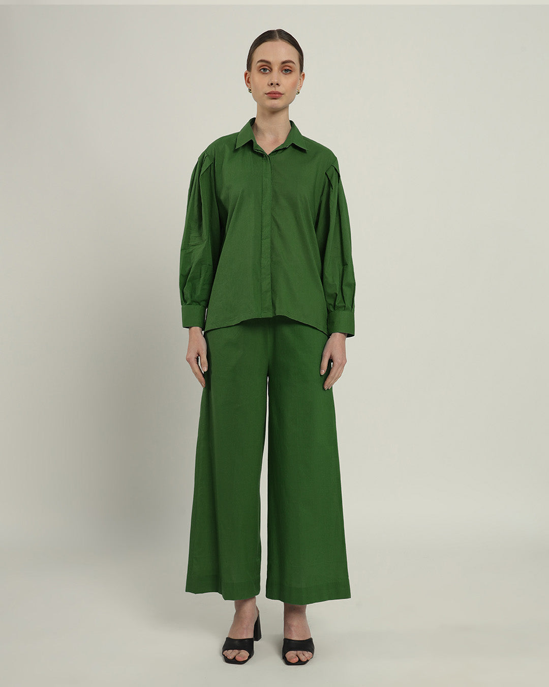 Flare & Flair Shirt Emerald Top (Without Bottoms)