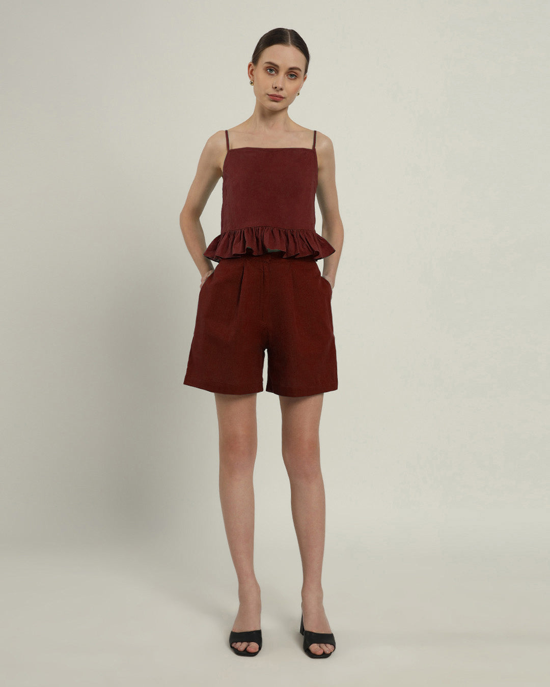 Whimsical Willow Solid Rouge Co-ord Set