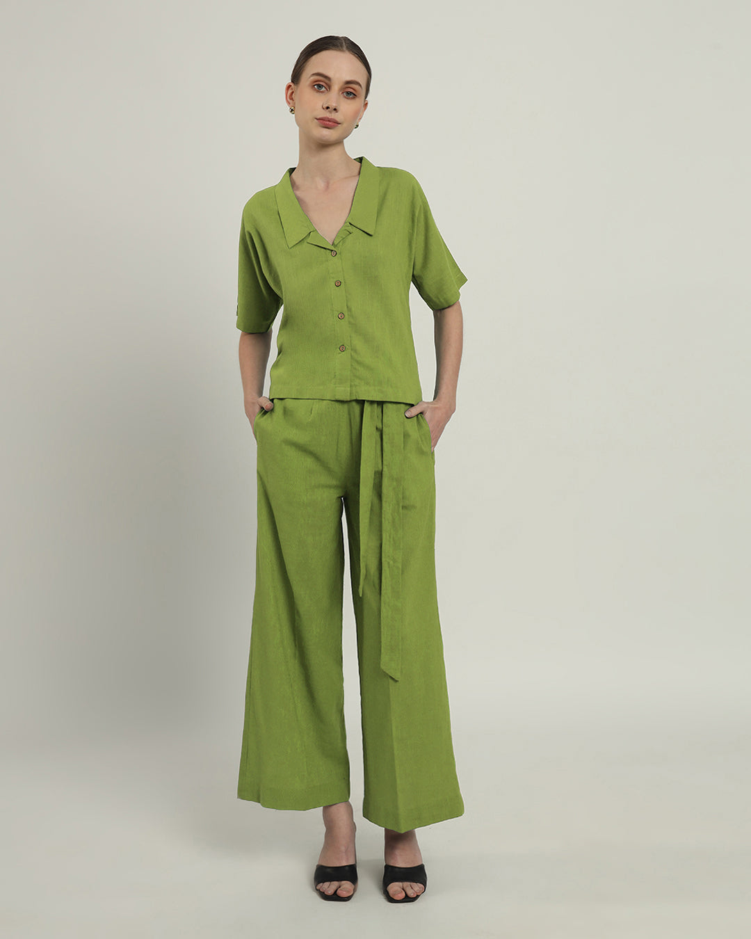 Feeling Easy Collar Neck Fern Top (Without Bottoms)