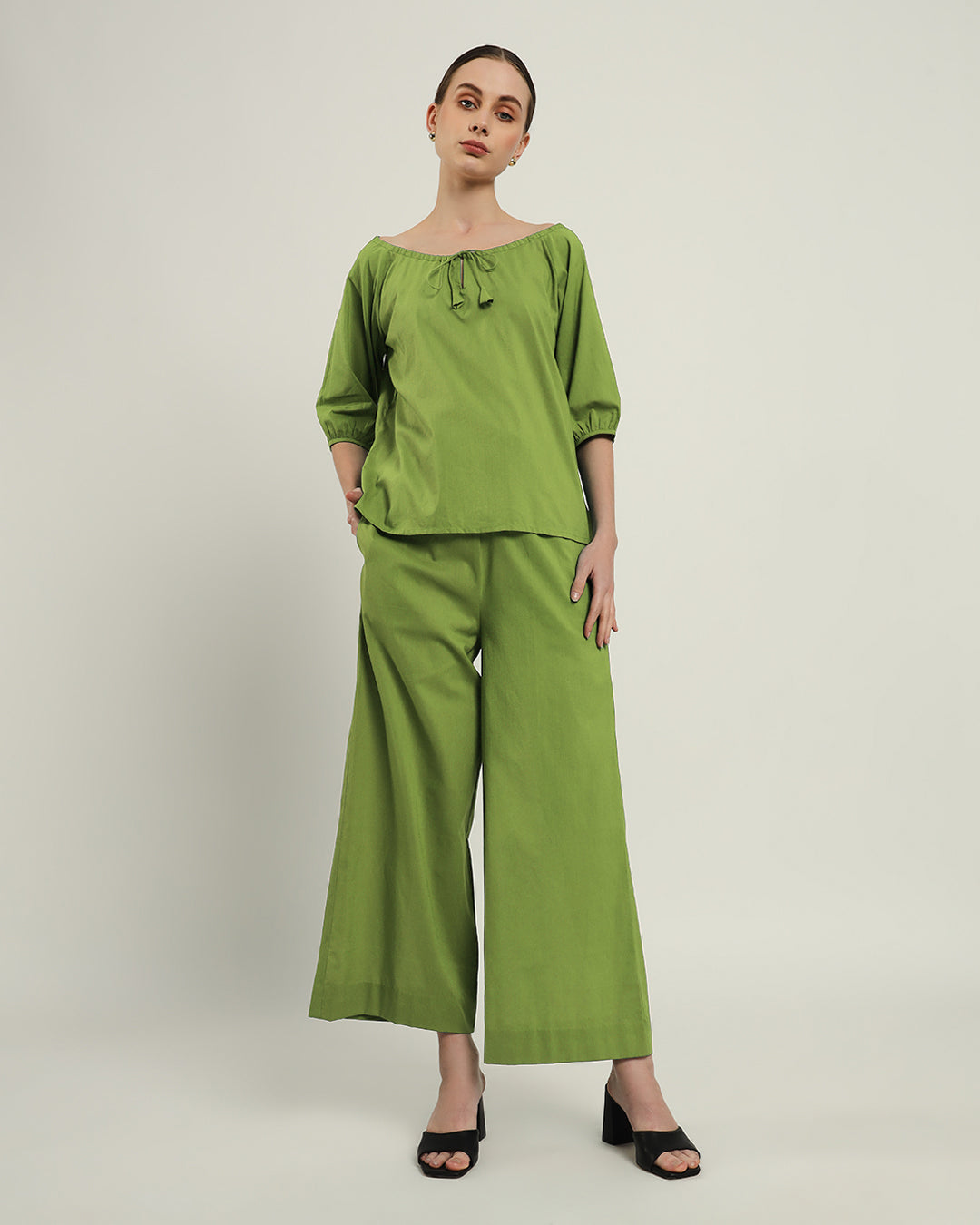 Effortless BowtNeck Fern Top (Without Bottoms)