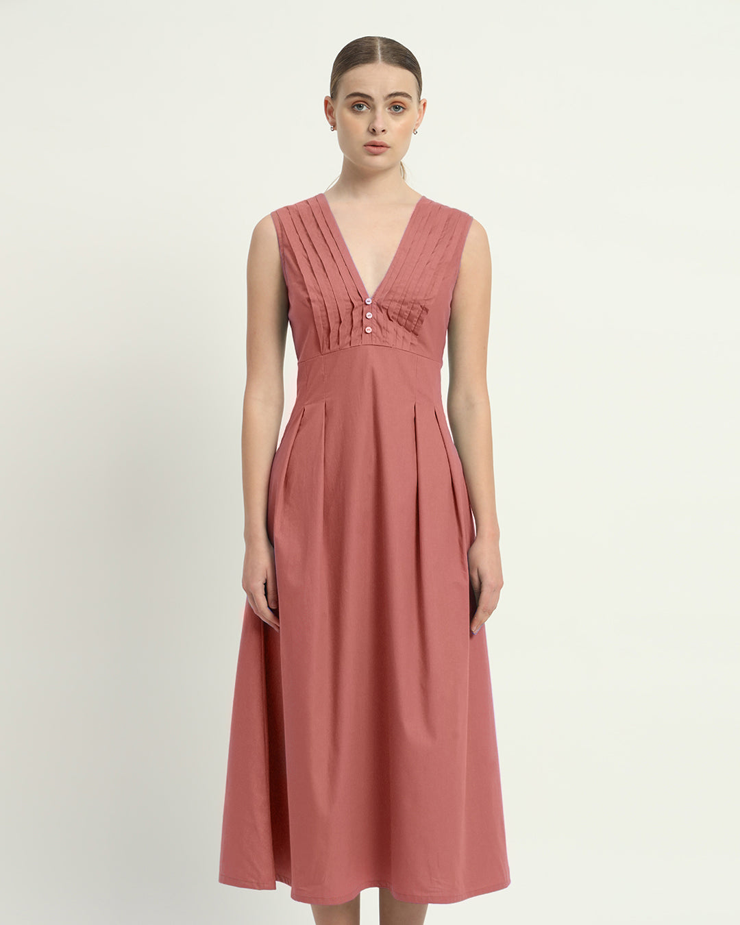 The Mendoza  Ivory Pink Cotton Dress
