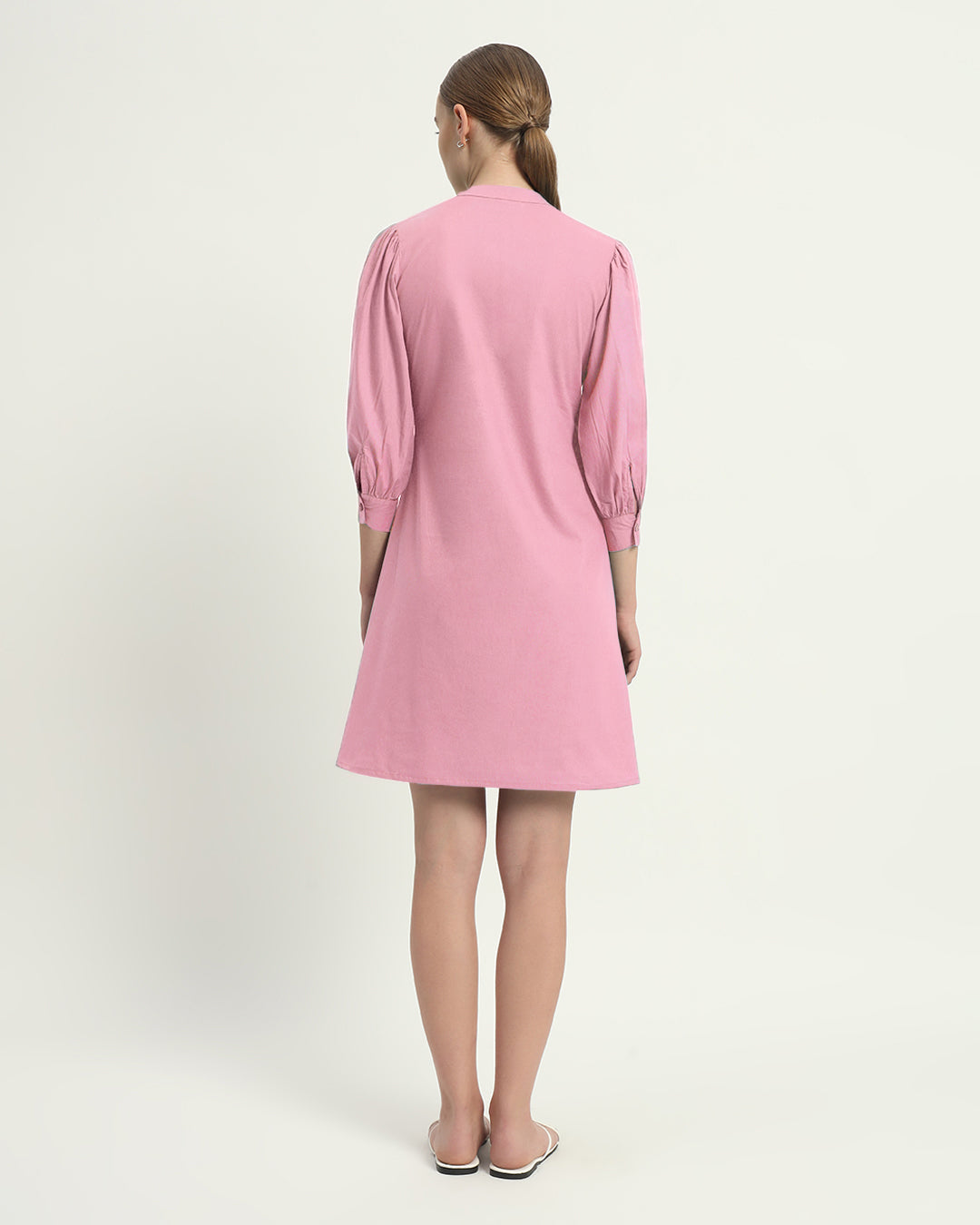 The Roslyn Fondant Pink Cotton Dress