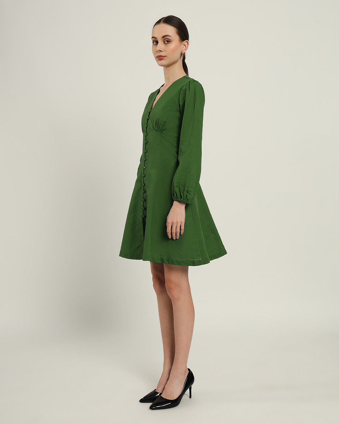 The Dafni Emerald Cotton Dress