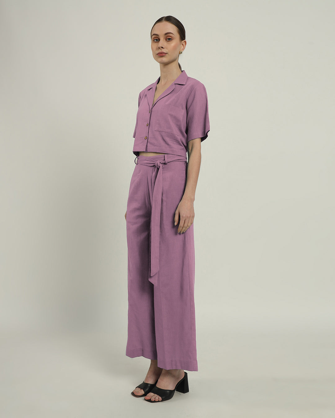 Pants Matching Set Purple Swirl Vintage Vogue Crop Solid