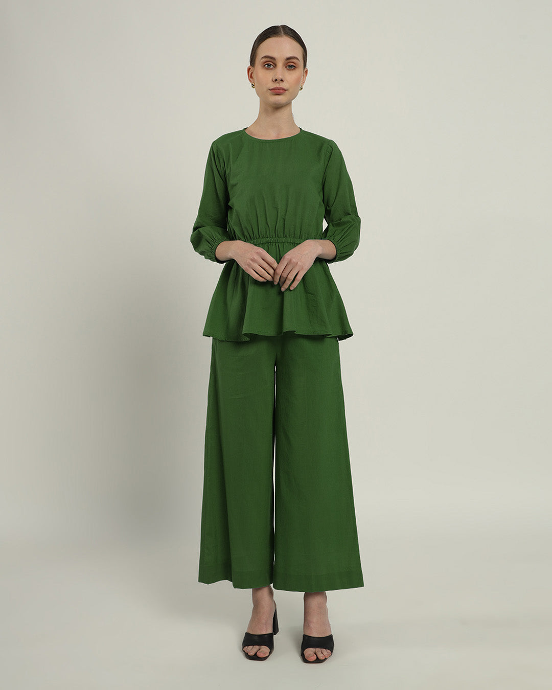 Royal Peplum Affair Emerald Top (Without Bottoms)