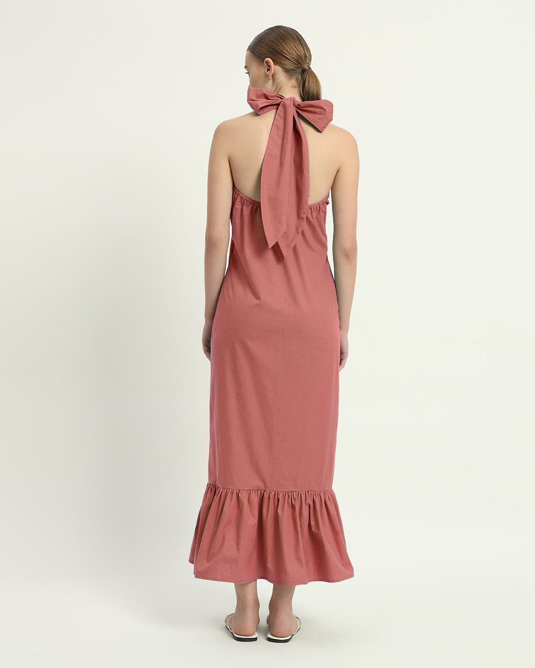 The Wellsville  Ivory Pink Cotton Dress