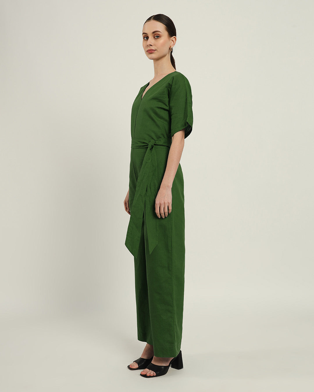 Sunny Things V Neck Emerald Jumpsuit