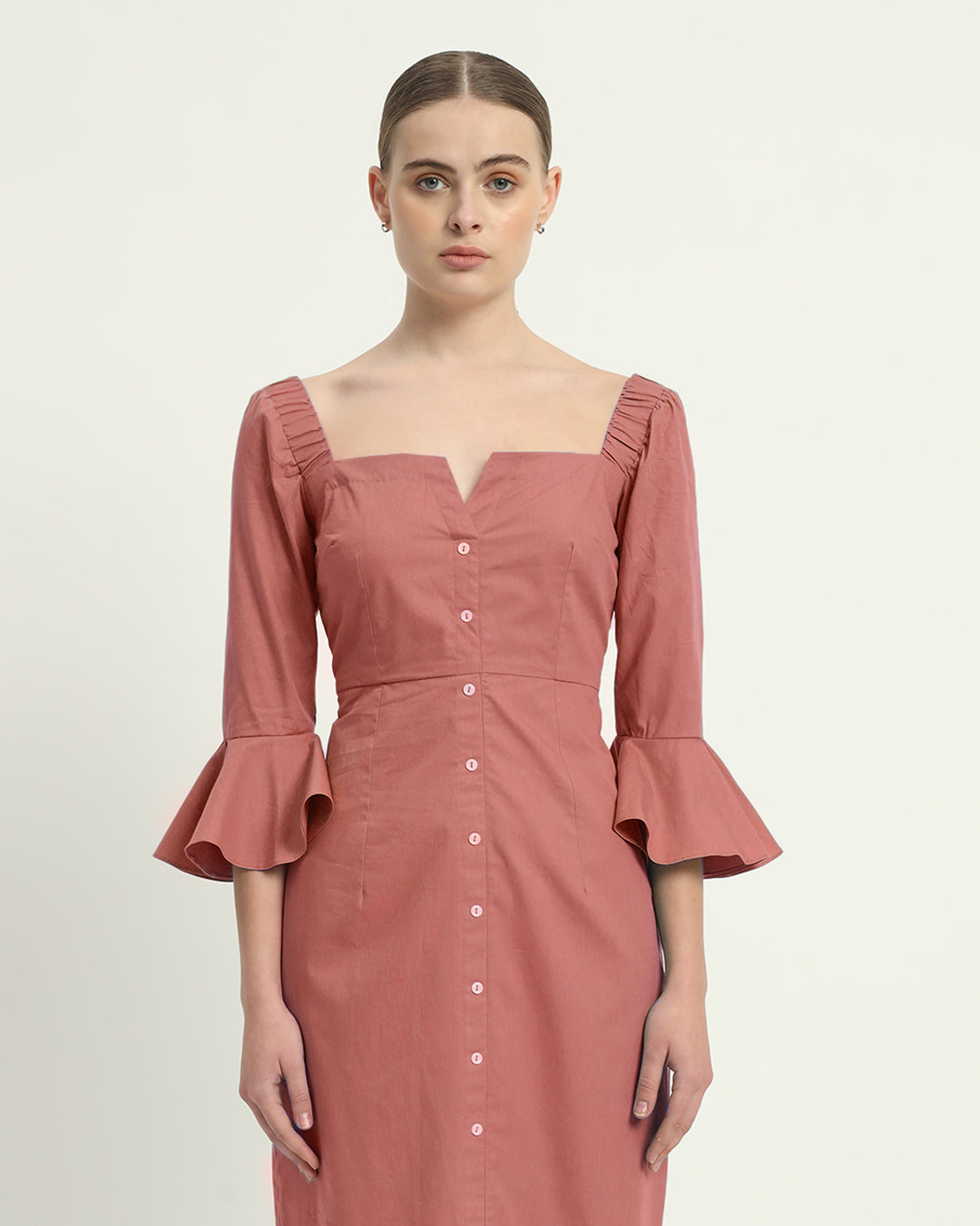The Rosendale  Ivory Pink Cotton Dress