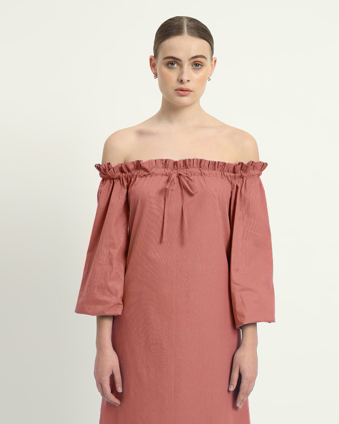 The Carlisle  Ivory Pink Cotton Dress