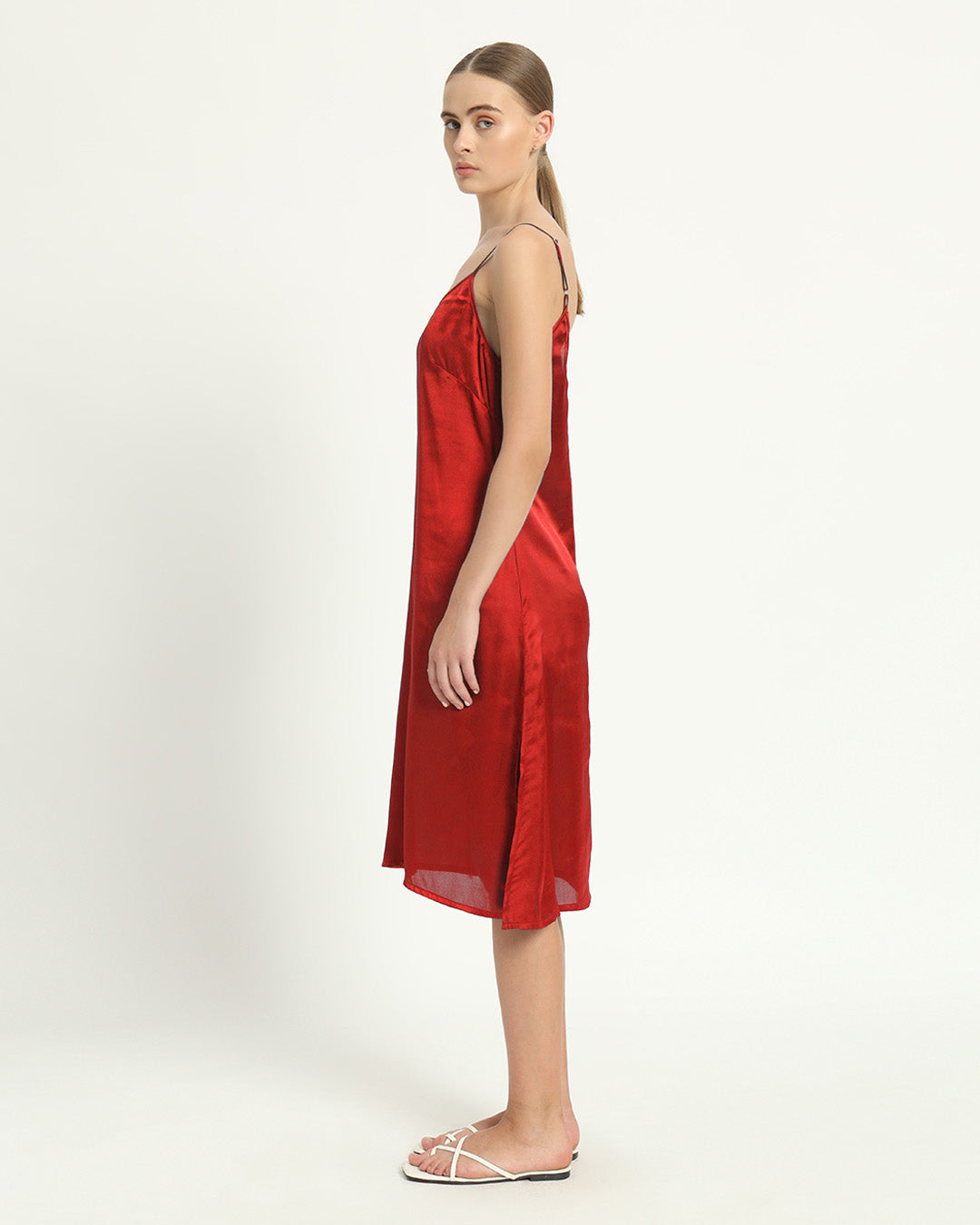 Satin Grace Scarlet Red Night Dress