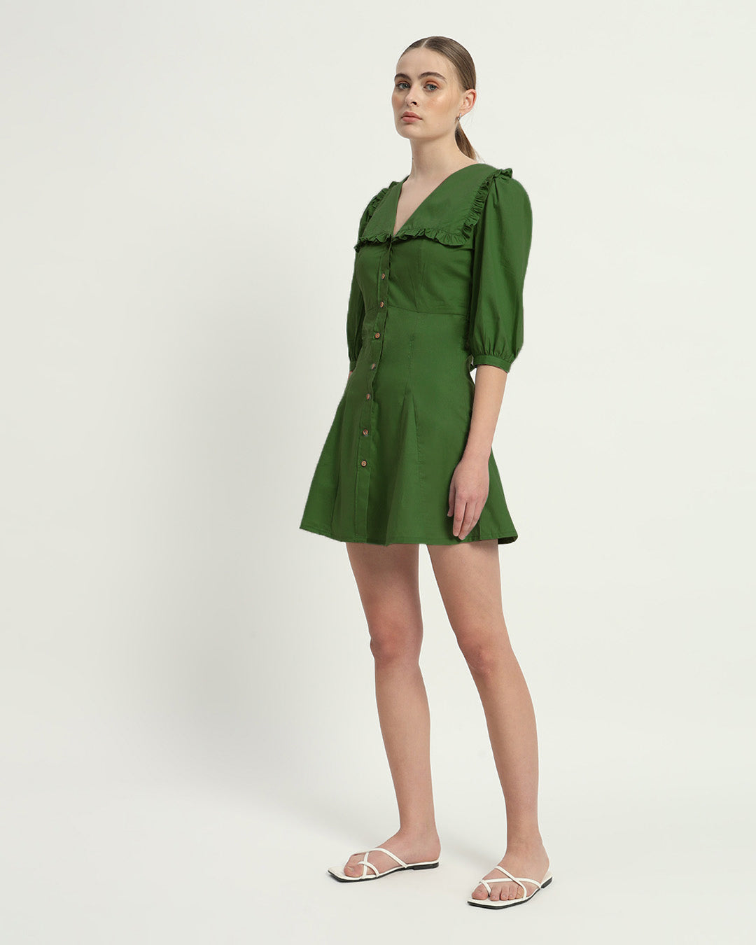 The Isabela Emerald Cotton Dress