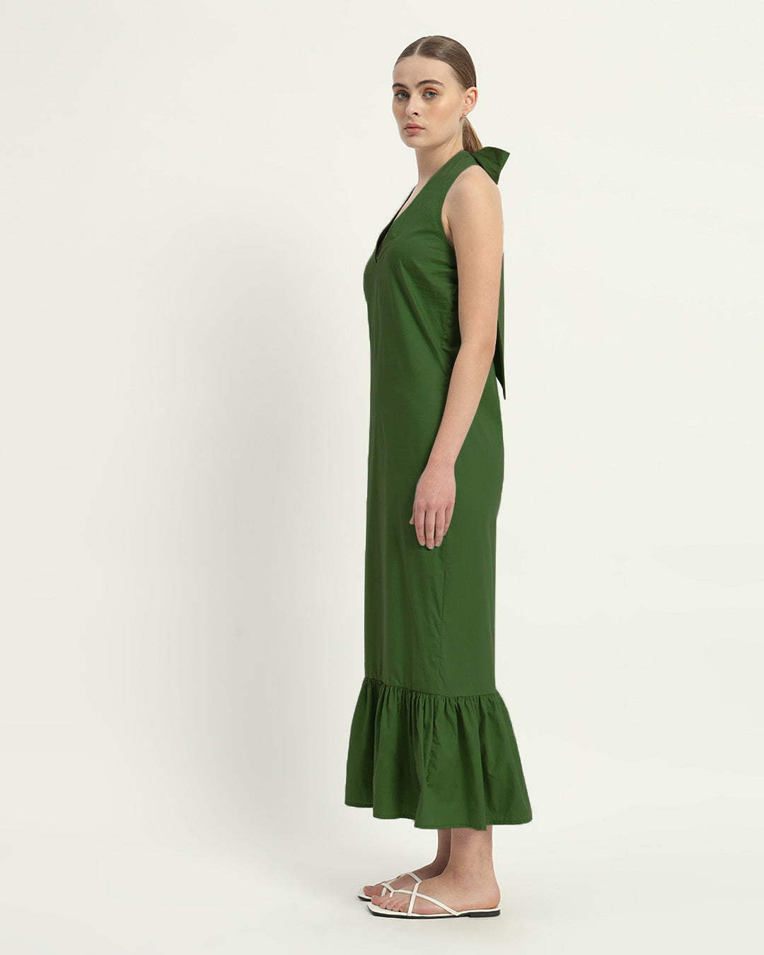 The Wellsville Emerald Cotton Dress