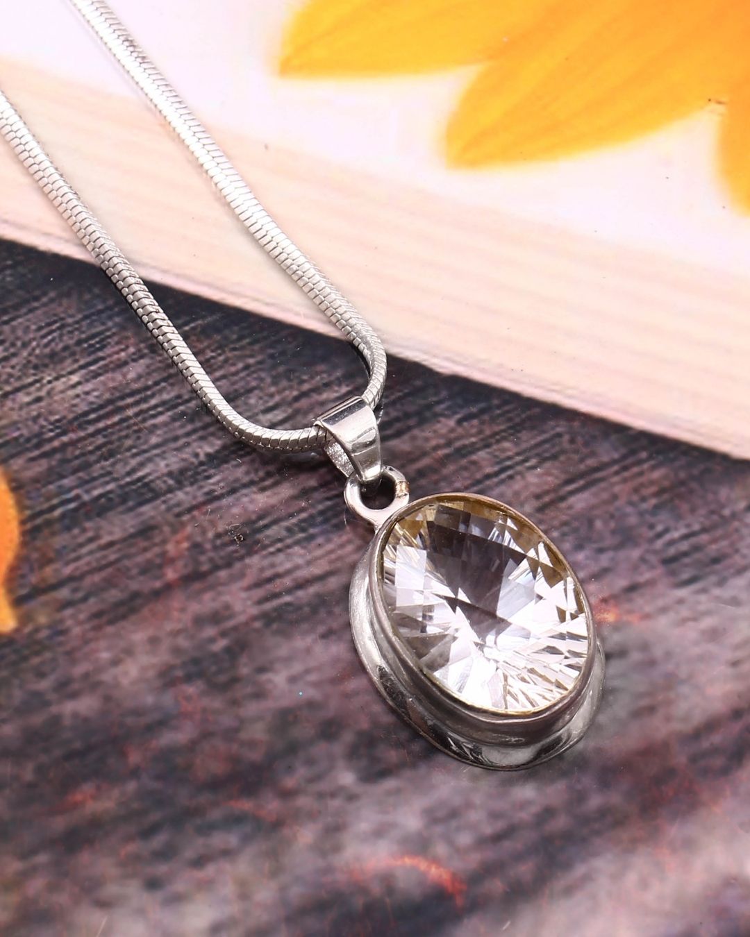 Classic Oval Pendant in Crystal