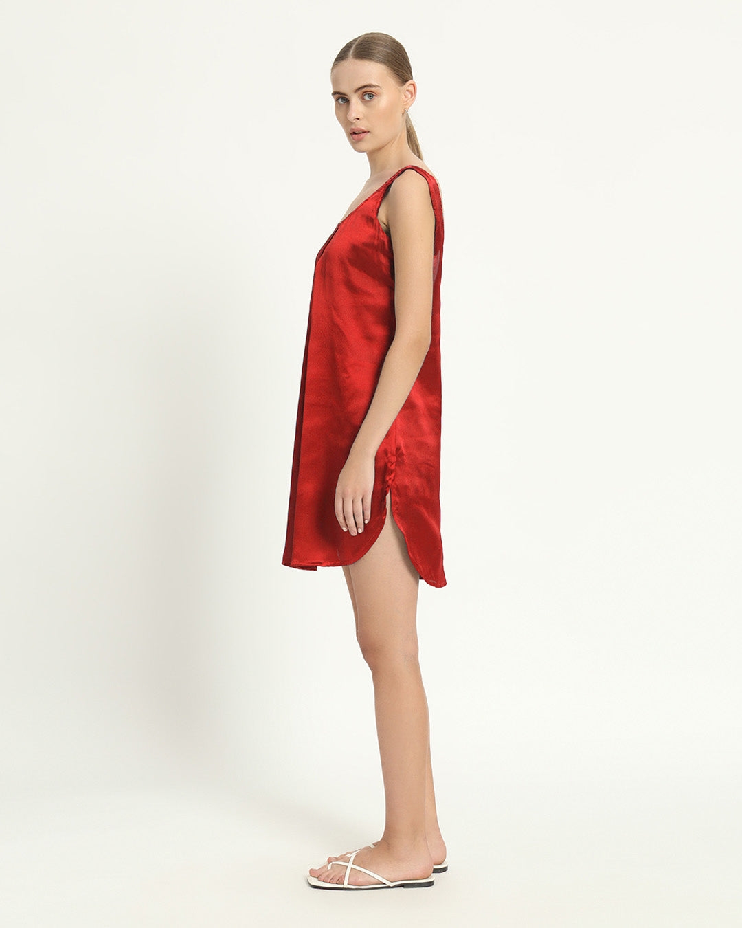 Satin Serenity Scarlet Red Night Dress