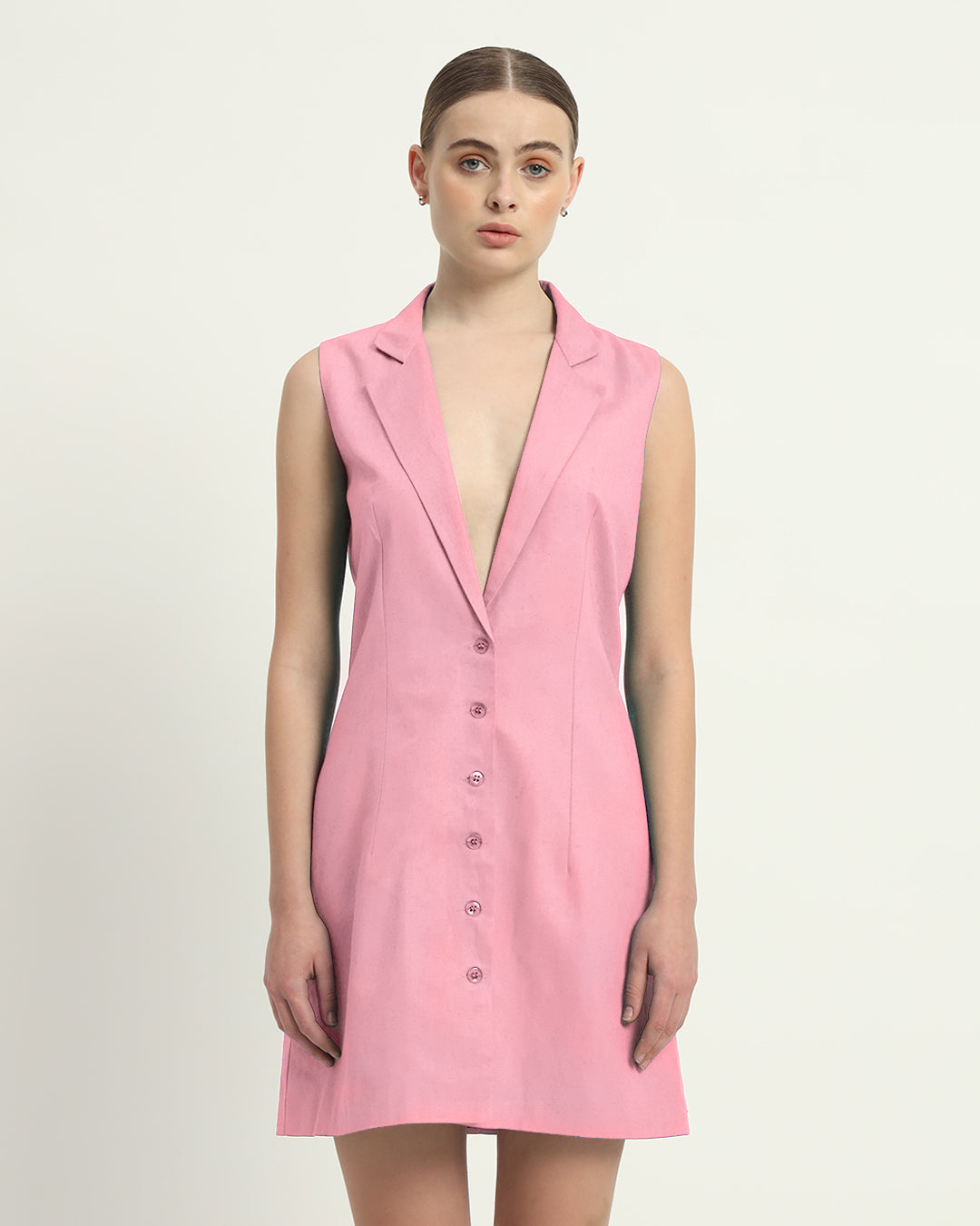 The Vernon Fondant Pink Cotton Dress