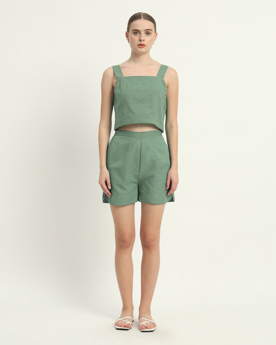 Shorts Matching Set Mint Sleek Square Crop