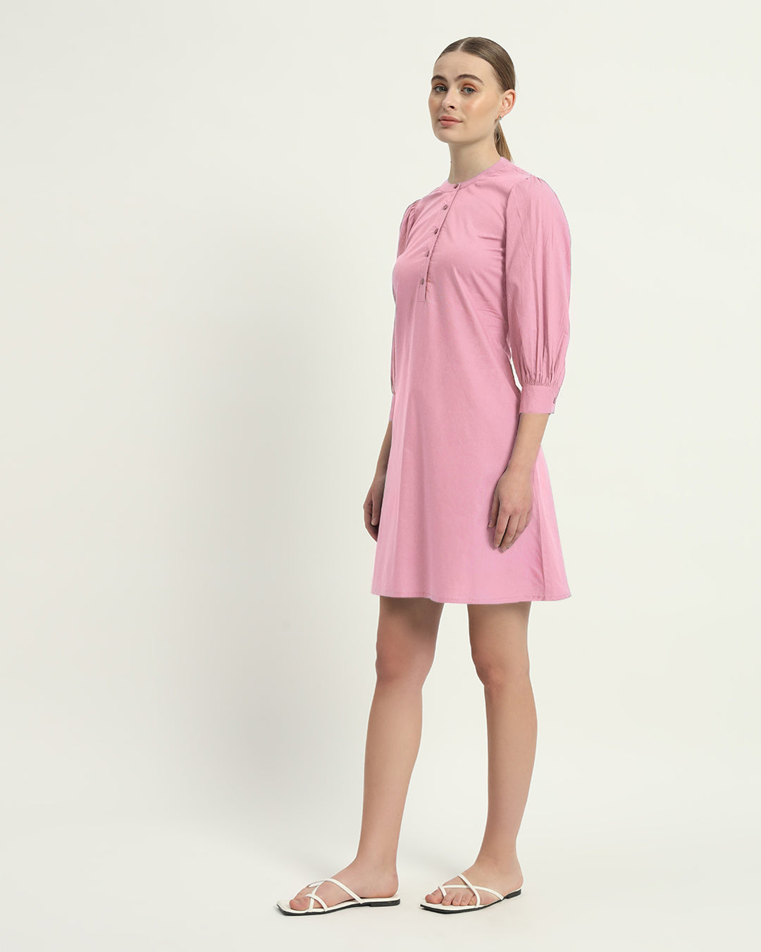 The Roslyn Fondant Pink Cotton Dress