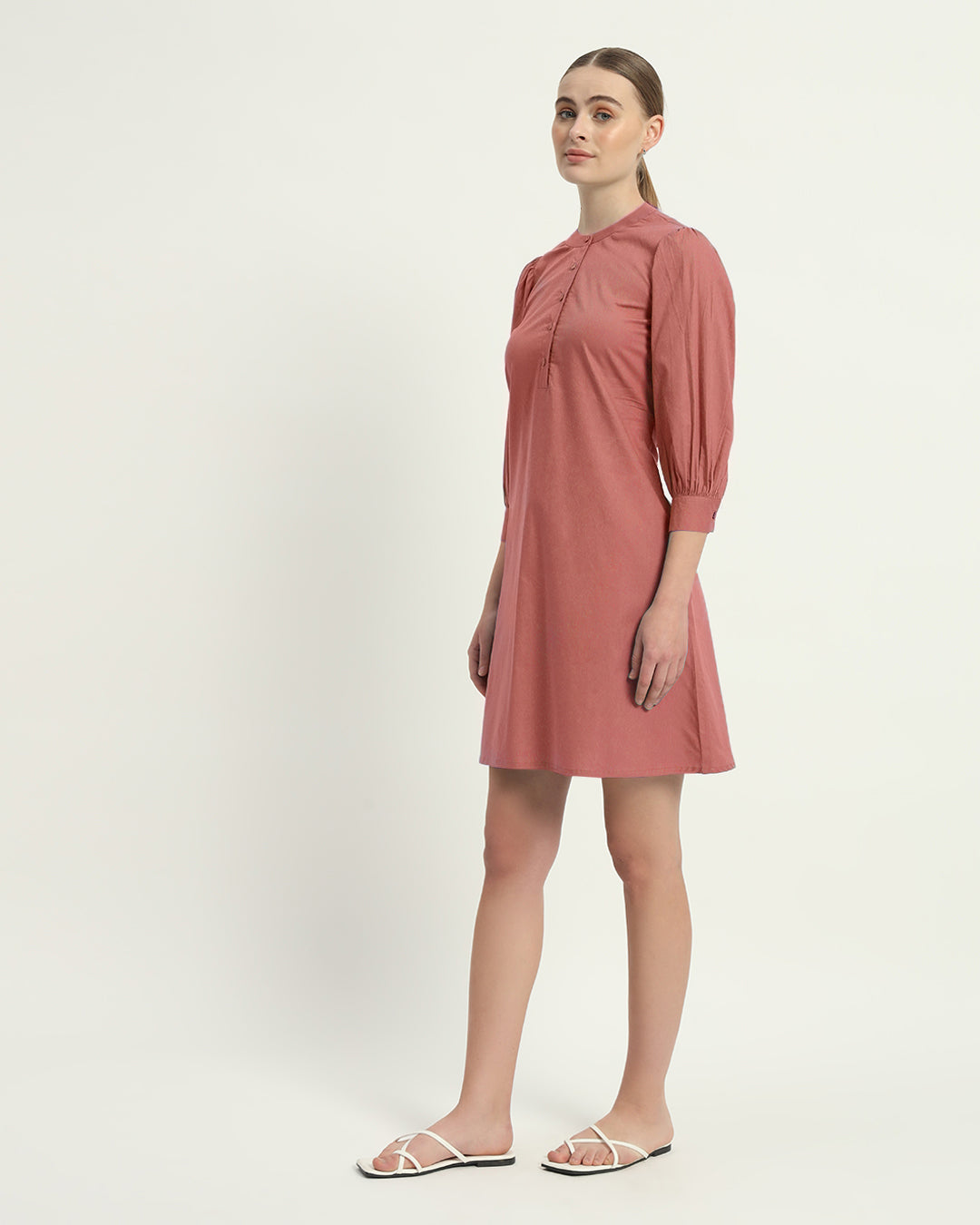 The Roslyn  Ivory Pink Cotton Dress