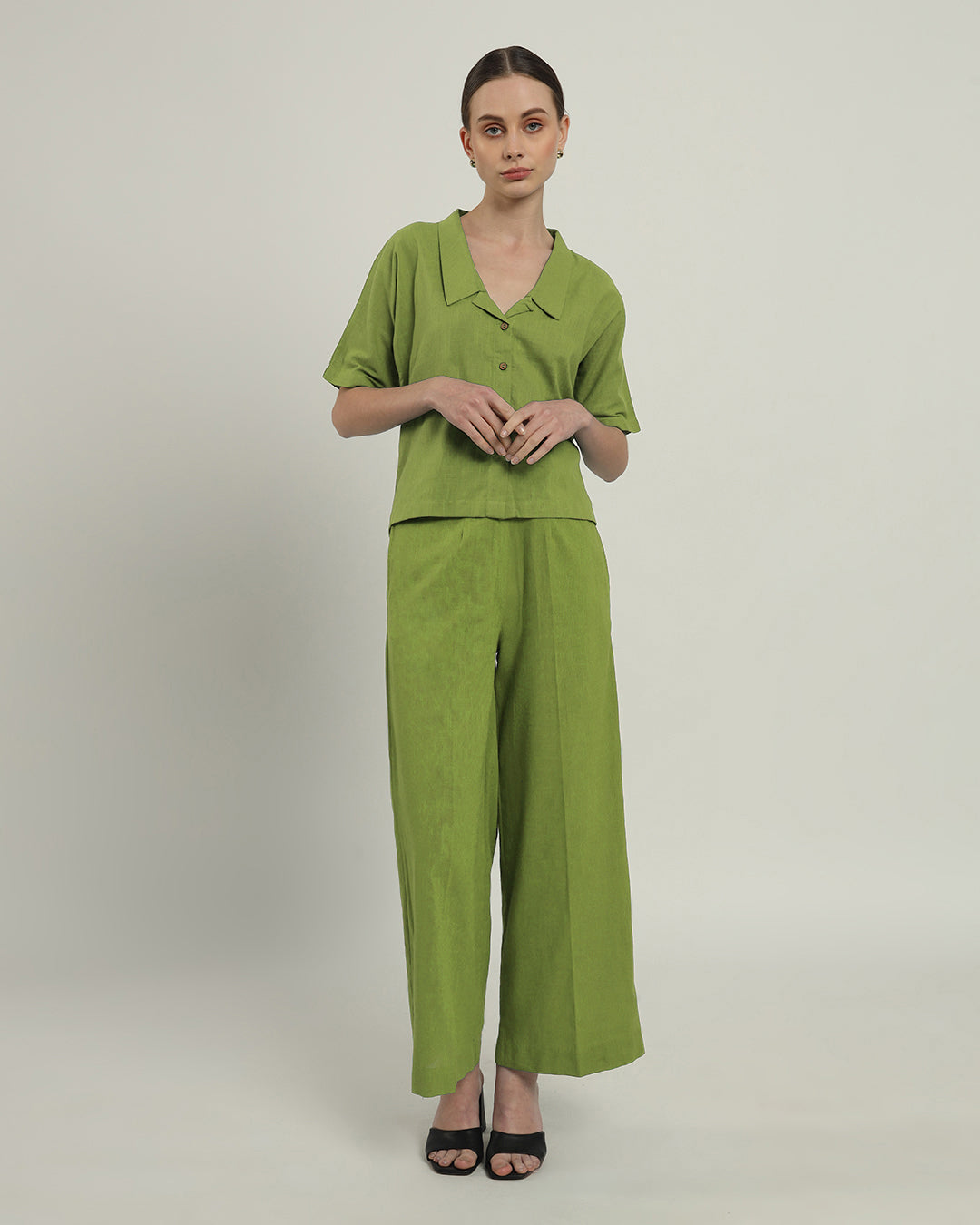 Feeling Easy Collar Neck Fern Top (Without Bottoms)