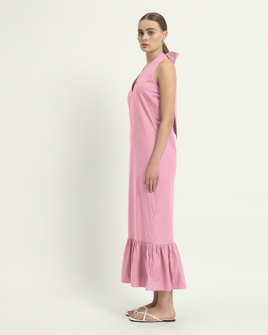 The Wellsville Fondant Pink Cotton Dress