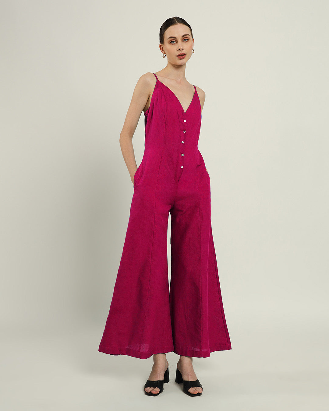 Midday High Flared Berry Jumpsuit