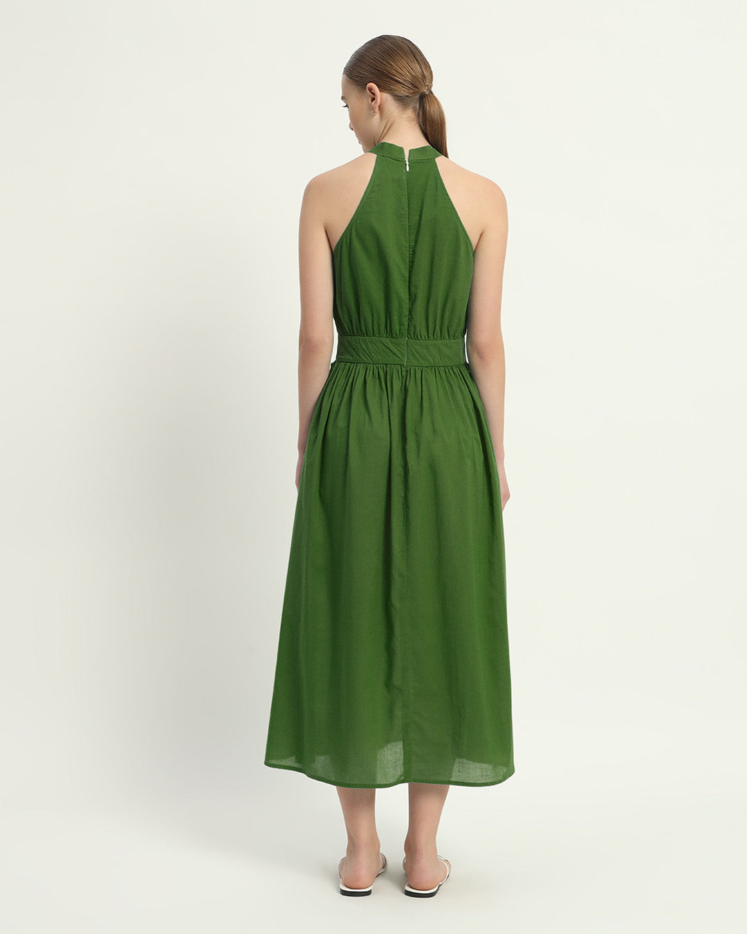 The Massena Emerald Cotton Dress