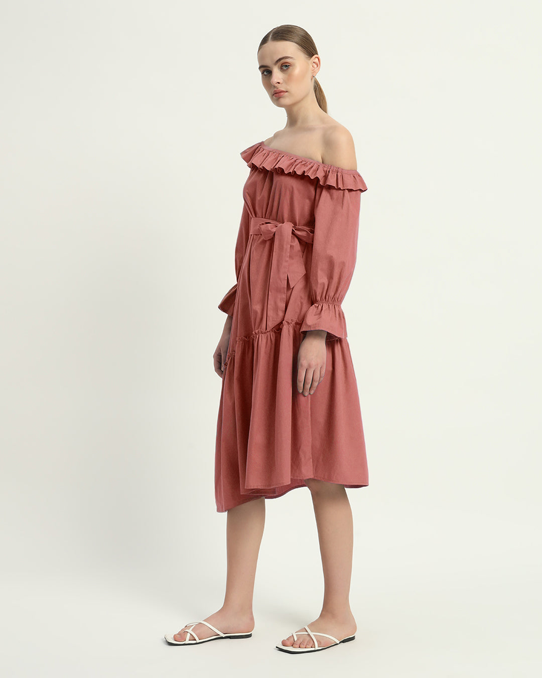 The Stellata  Ivory Pink Cotton Dress