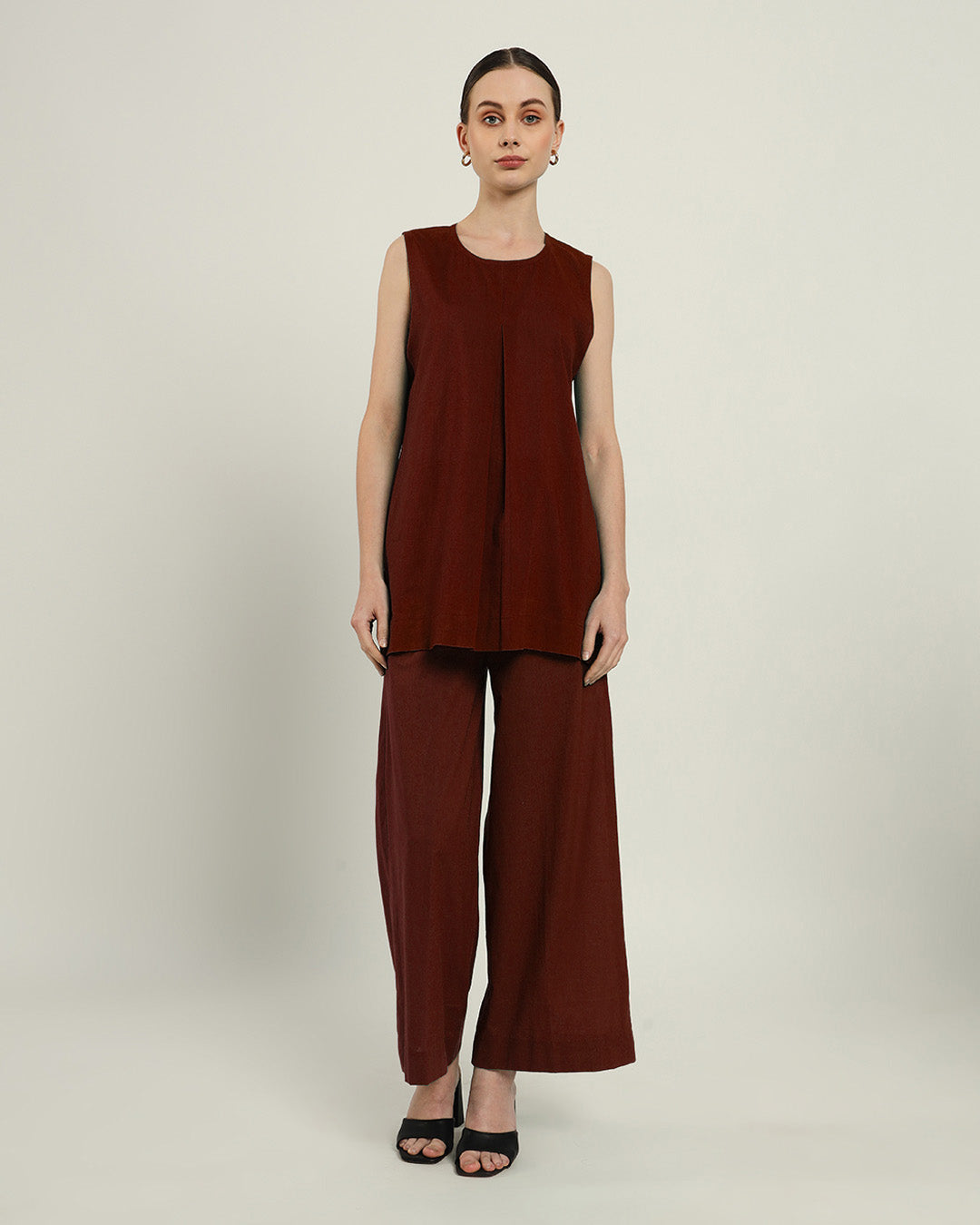 Pleated A Line Rouge Top (Without Bottoms)