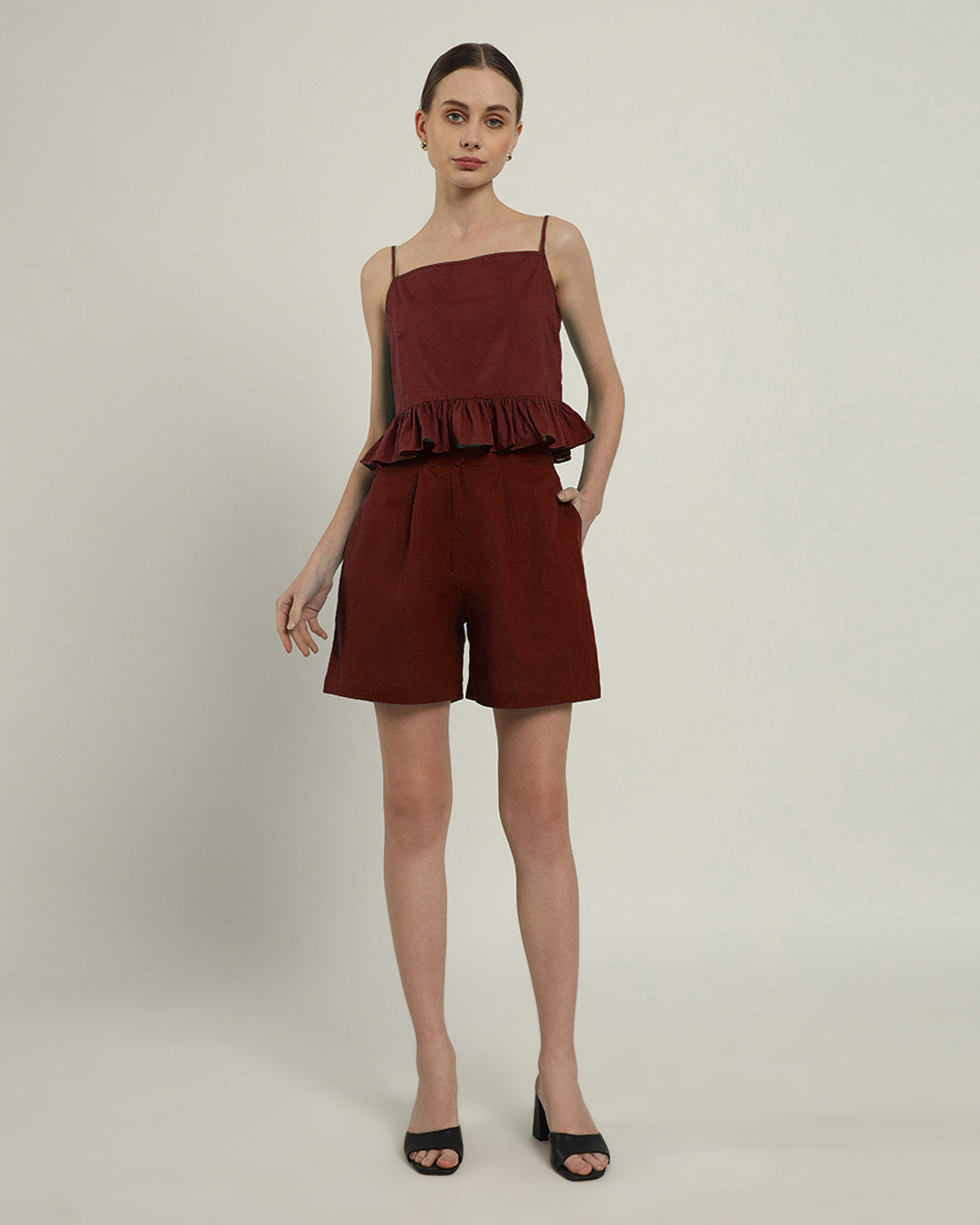 Whimsical Willow Solid Rouge Co-ord Set