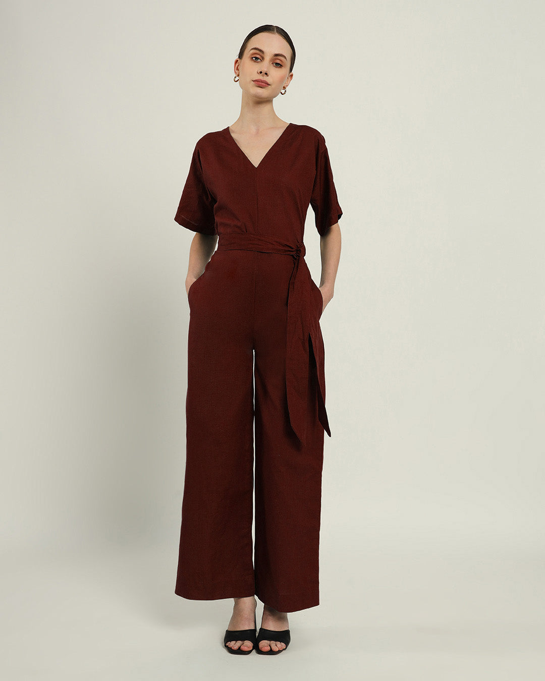 Sunny Things V Neck Rouge Jumpsuit