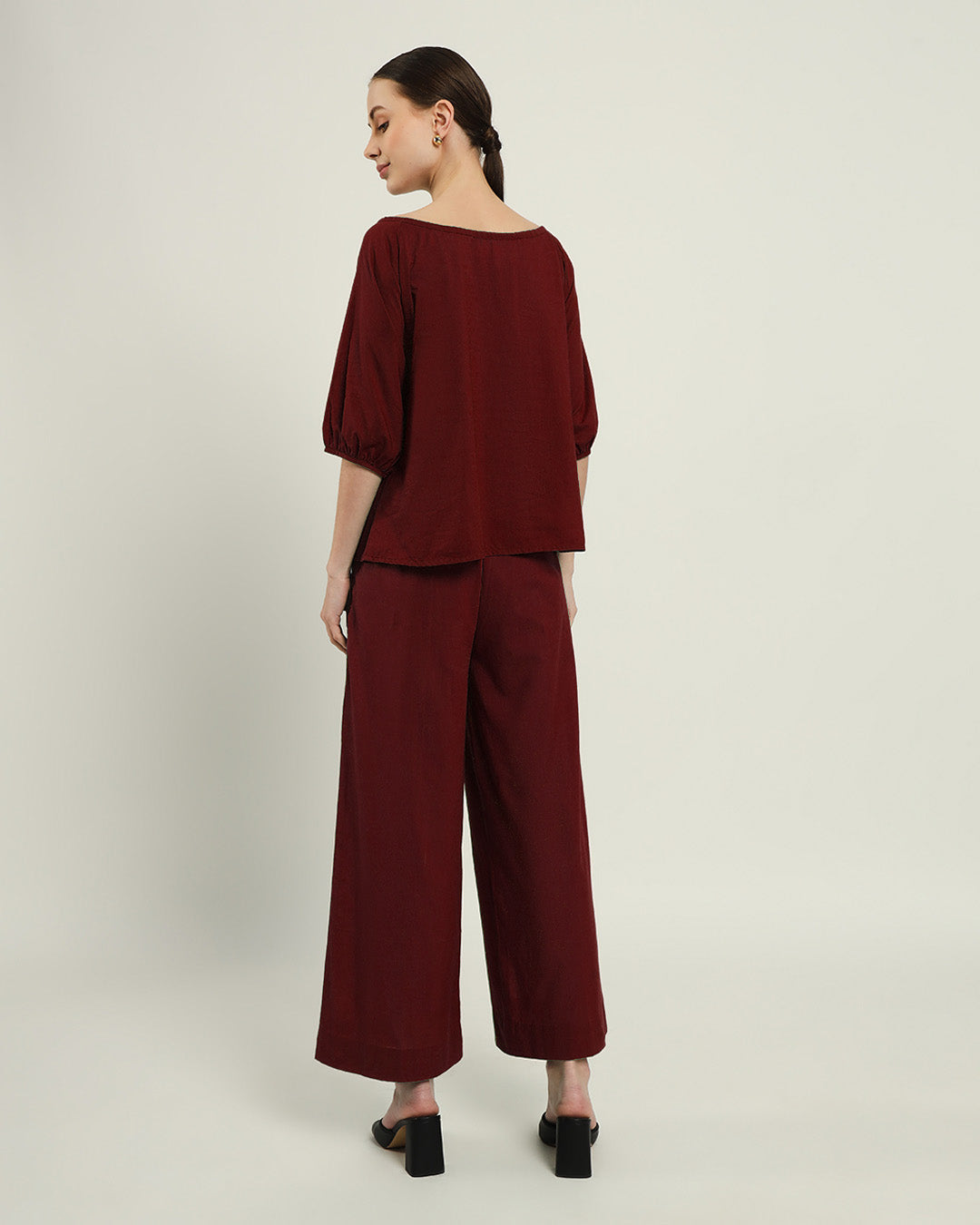 Effortless BowtNeck Rouge Top (Without Bottoms)