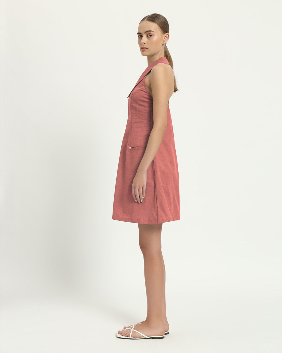 The Olfen Ivory Pink Cotton Dress