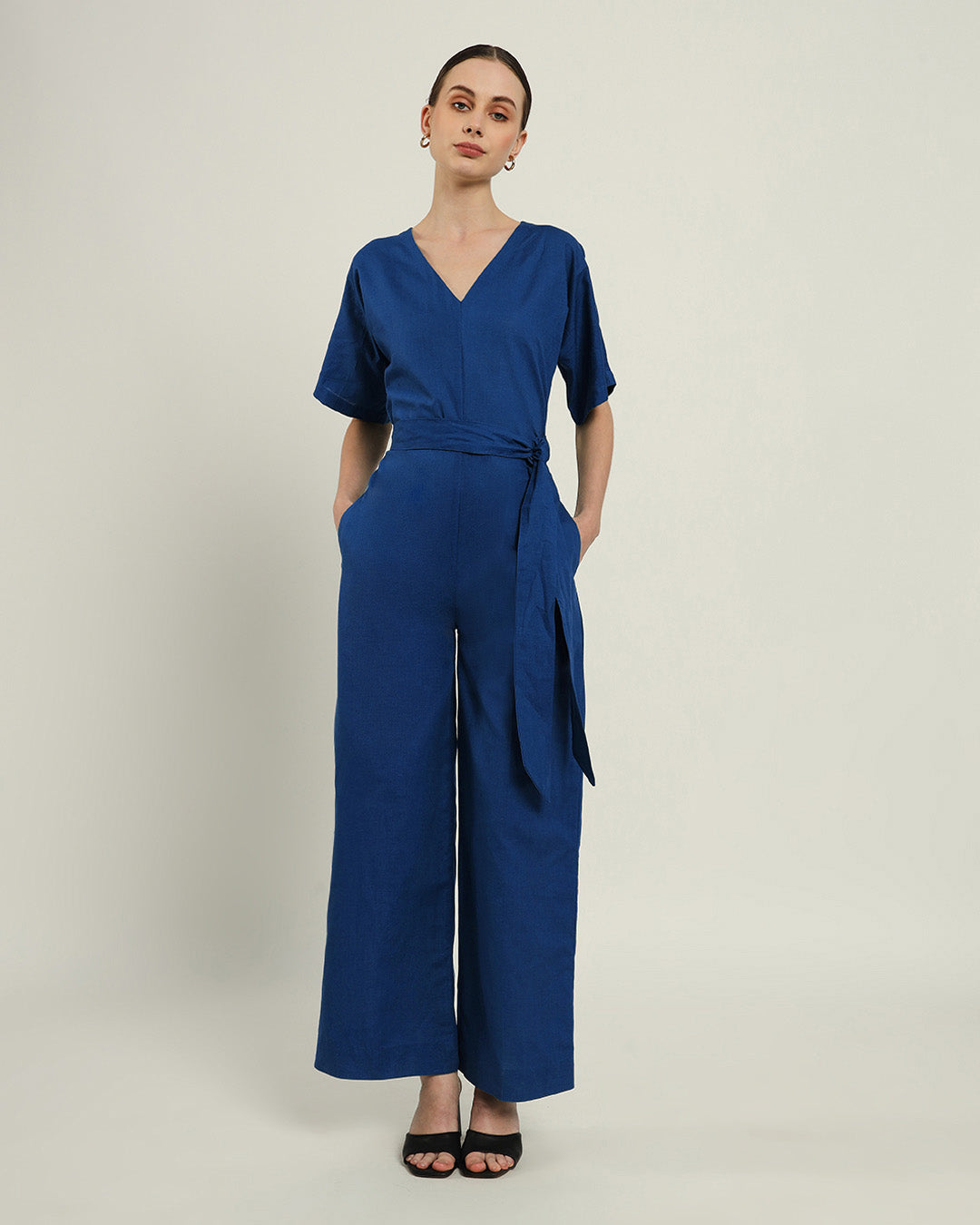 Sunny Things V Neck Cobalt Jumpsuit