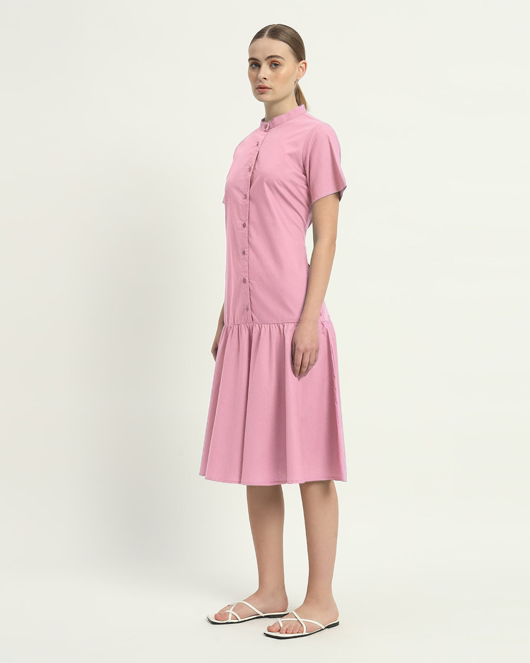 The Melrose Fondant Pink Cotton Dress