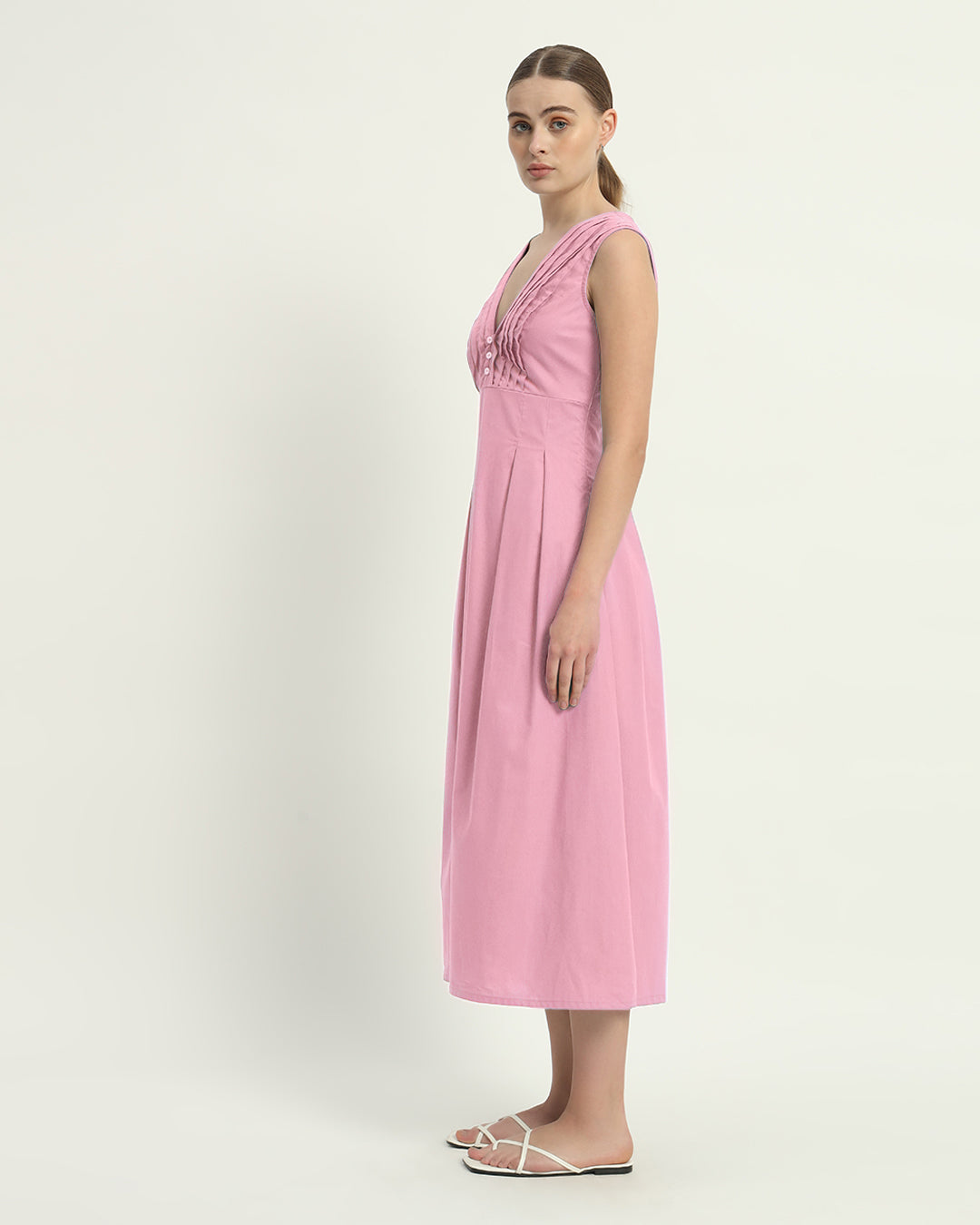 The Mendoza Fondant Pink Cotton Dress