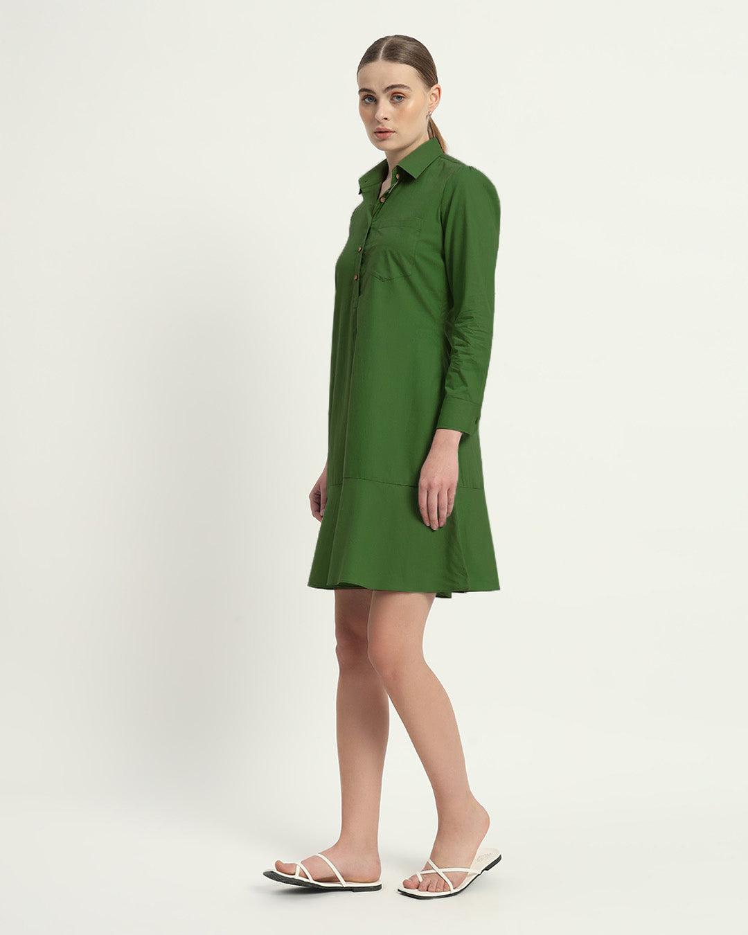 The Lyon Emerald Cotton Dress