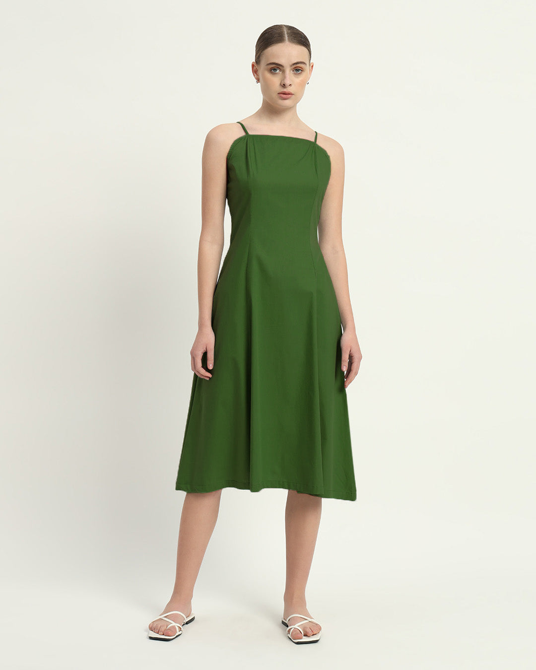 The Valatie Emerald Cotton Dress