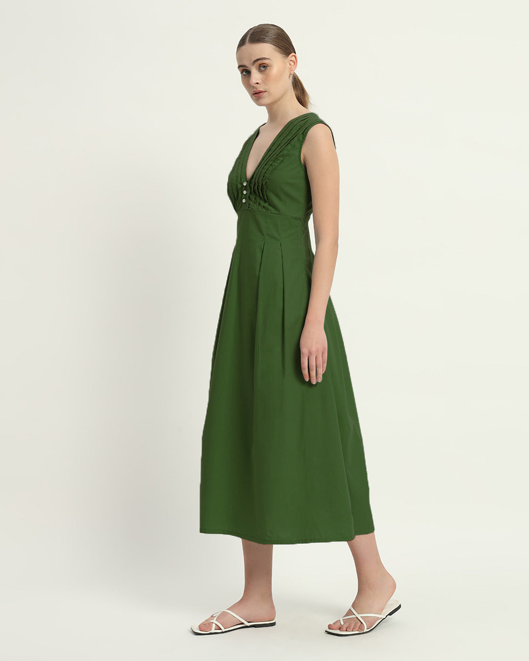 The Mendoza Emerald Cotton Dress