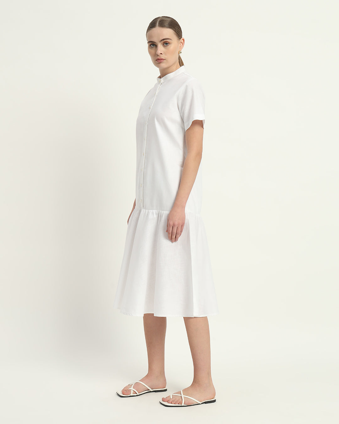 The Melrose Daisy White Linen Dress