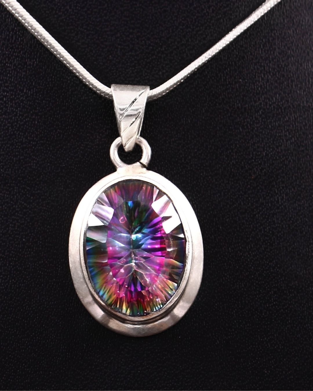 Classic Oval Pendant in Mystic Quartz