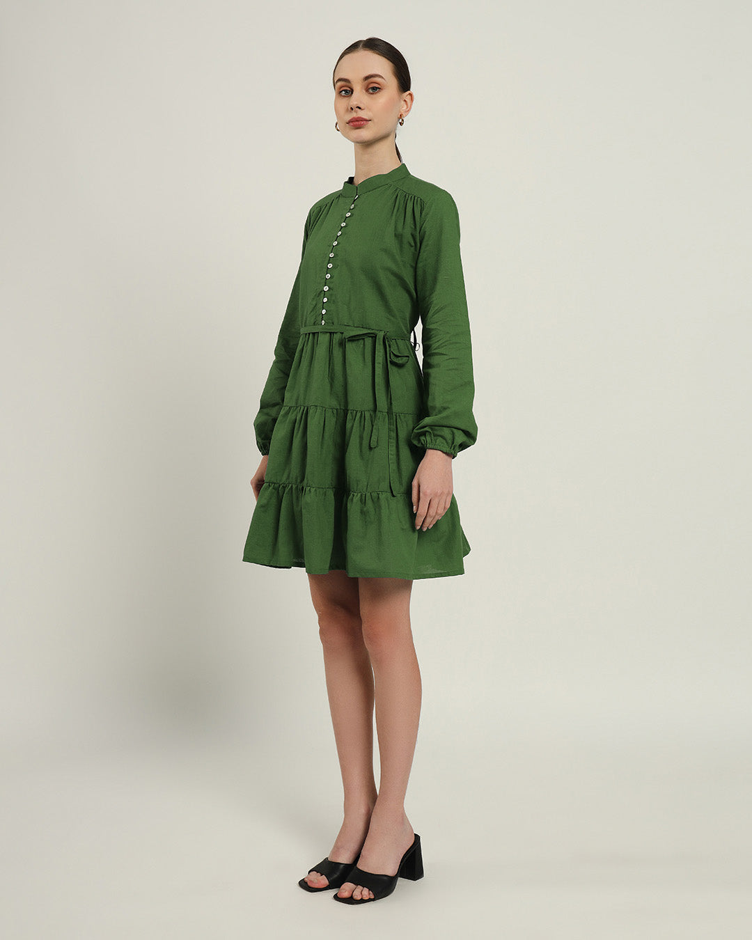 The Ely Emerald Cotton Dress