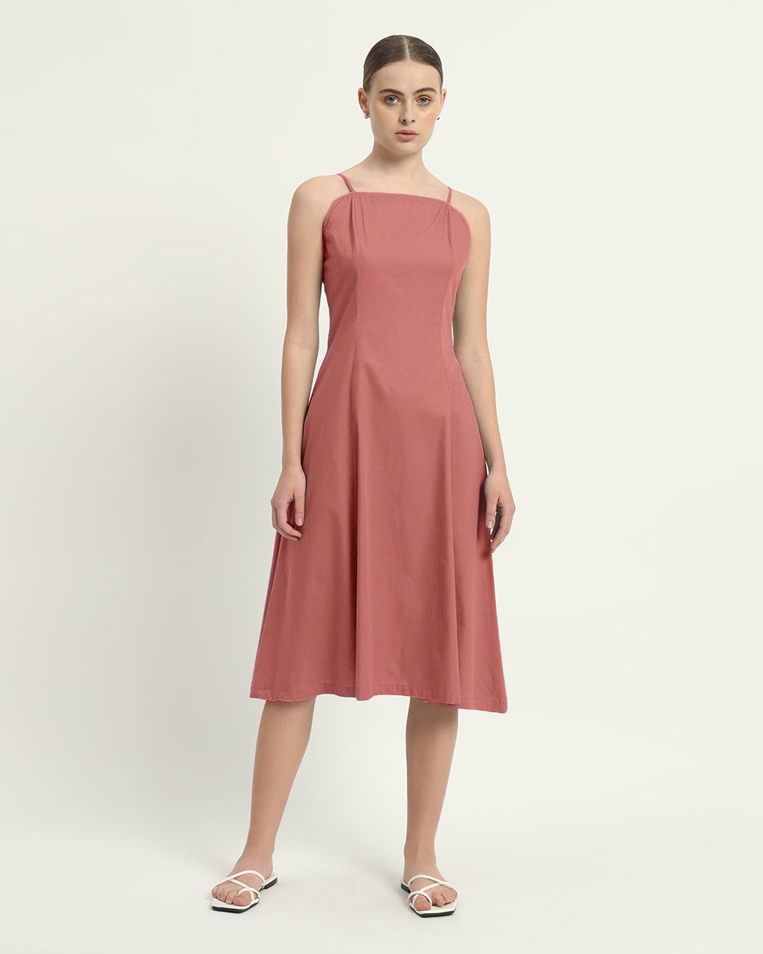 The Valatie  Ivory Pink Cotton Dress